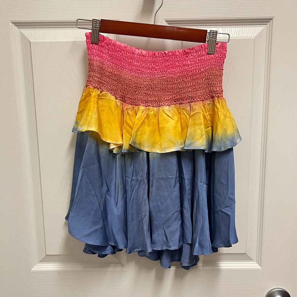 NWT Chaser Rainbow Dye Ruffle Skirt